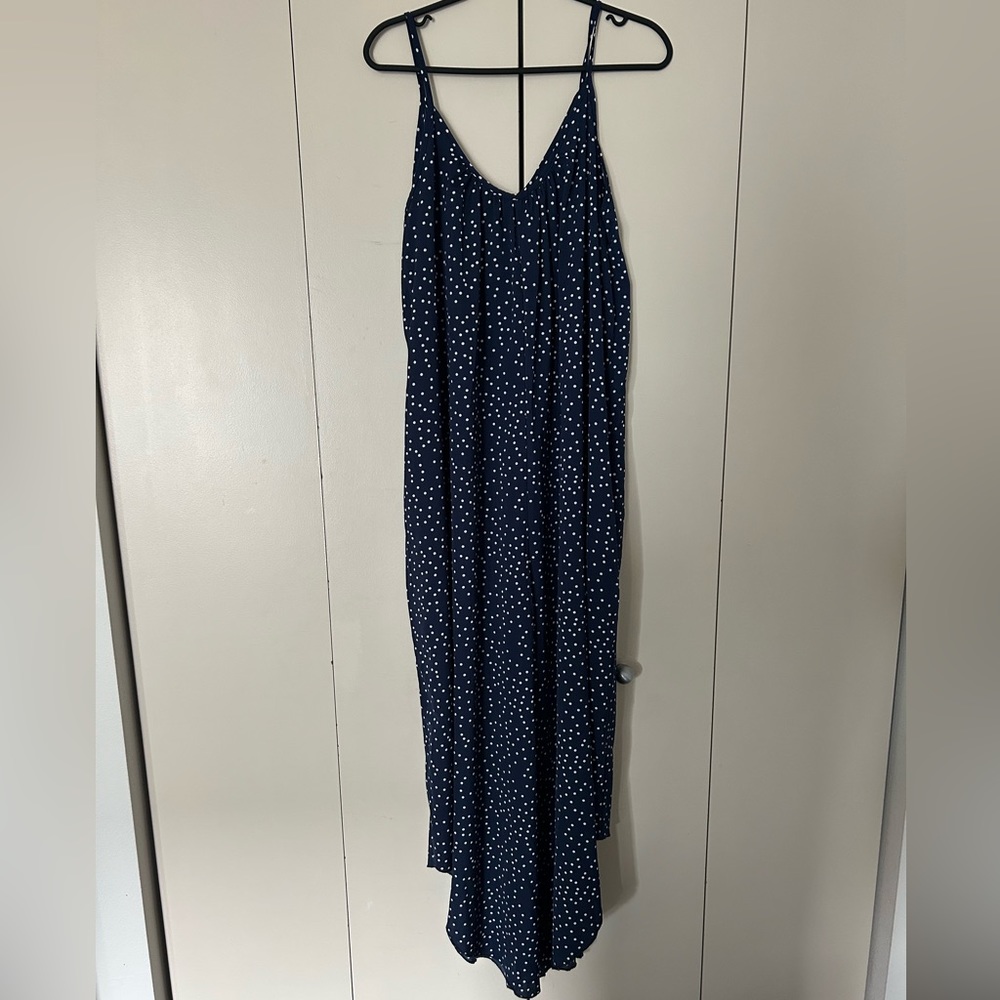 Trendy Polka-Dot Navy Jumpsuit